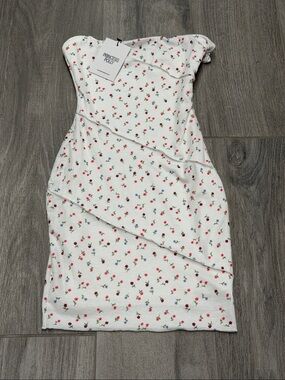 Princess Polly White Strapless Floral Bodycon Dress- 2